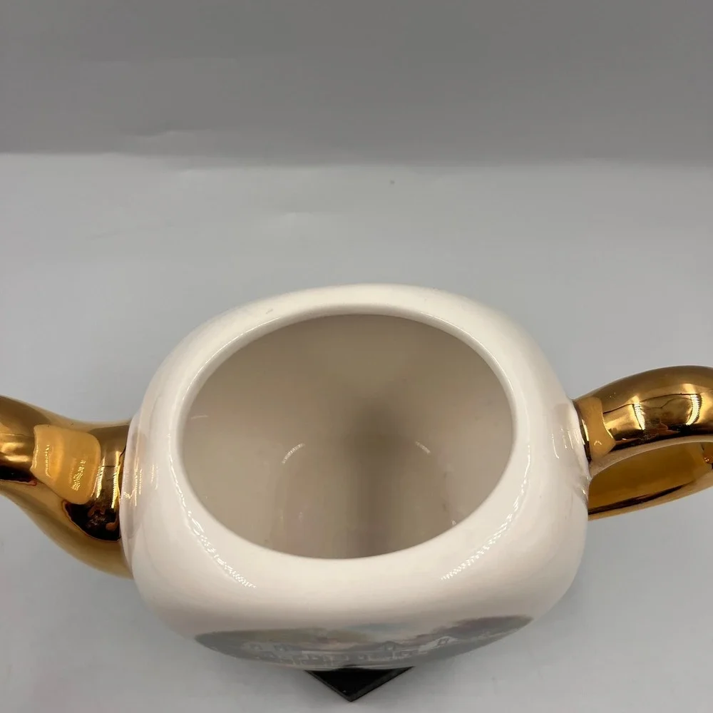 Thomas Kinkade‎ Home Is Where The Heart Is II Teapot Teleflora Gold Trim Ceramic